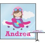 Airplane & Girl Pilot Square Table Top - 30" (Personalized)