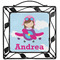 Airplane & Girl Pilot Square Trivet (Personalized)