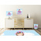 Airplane & Girl Pilot Square Wall Decal Wooden Desk
