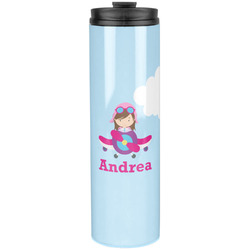 Airplane & Girl Pilot Stainless Steel Skinny Tumbler - 20 oz (Personalized)