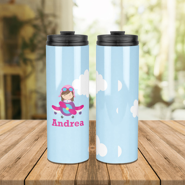Airplane & Girl Pilot Stainless Steel Tumbler - Lifestyle