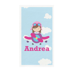 Airplane & Girl Pilot Guest Towels - Full Color - Standard (Personalized)