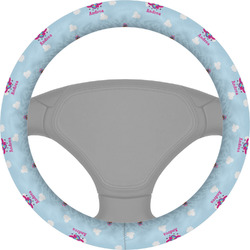 Airplane & Girl Pilot Steering Wheel Cover (Personalized)