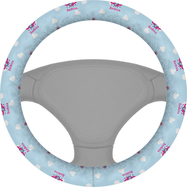 Custom Airplane & Girl Pilot Steering Wheel Cover (Personalized)