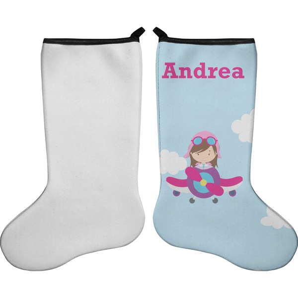 Airplane & Girl Pilot Stocking - Single-Sided - Approval