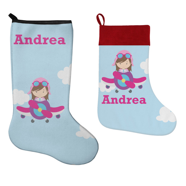 Airplane & Girl Pilot Stockings - Side by Side compare