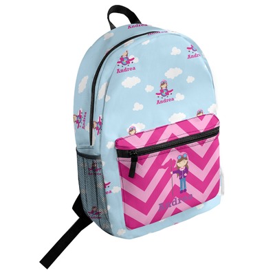 Airplane & Girl Pilot Student Backpack (Personalized)