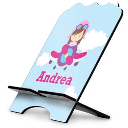 Airplane & Girl Pilot Stylized Tablet Stand (Personalized)