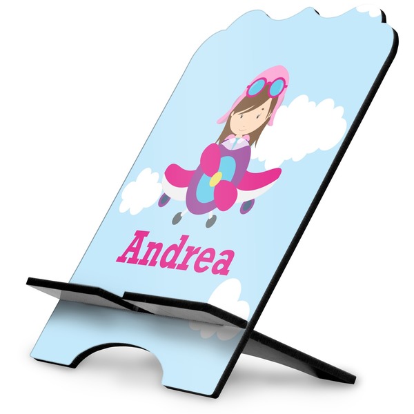 Custom Airplane & Girl Pilot Stylized Tablet Stand (Personalized)