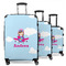 Airplane & Girl Pilot 3 Piece Luggage Set - 20" Carry On, 24" Medium Checked, 28" Large Checked (Personalized)