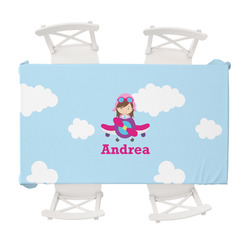Airplane & Girl Pilot Tablecloth - 58"x102" (Personalized)