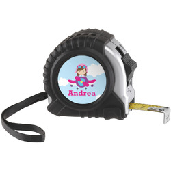 Airplane & Girl Pilot Tape Measure (25 ft) (Personalized)
