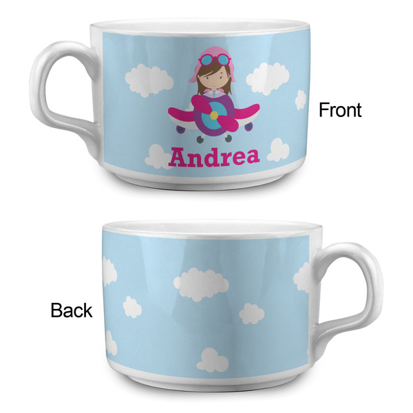 Airplane & Girl Pilot Tea Cup - Single Apvl