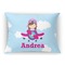 Airplane & Girl Pilot Throw Pillow (Rectangular - 12x16)