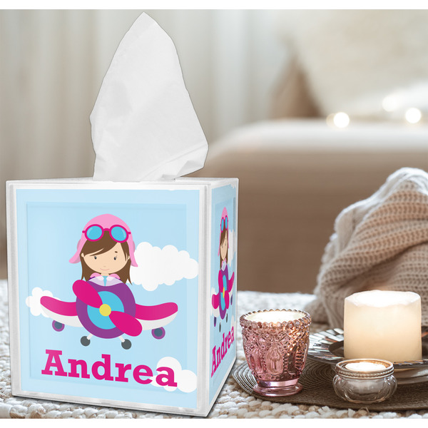 Airplane & Girl Pilot Tissue Box - LIFESTYLE