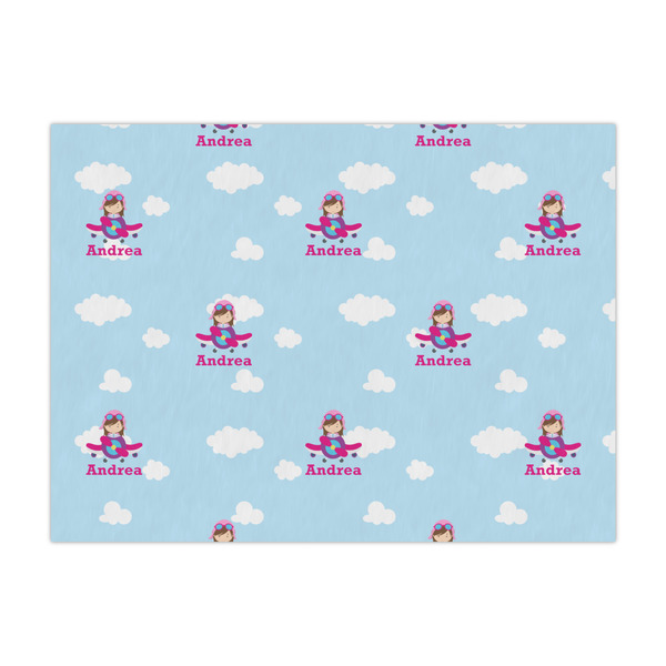 Custom Airplane & Girl Pilot Large Tissue Papers Sheets - Heavyweight (Personalized)