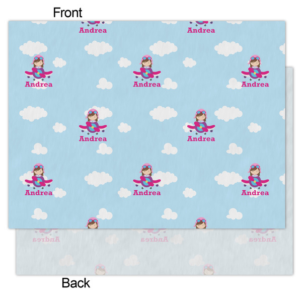 Airplane & Girl Pilot Tissue Paper - Heavyweight - Medium - Front & Back
