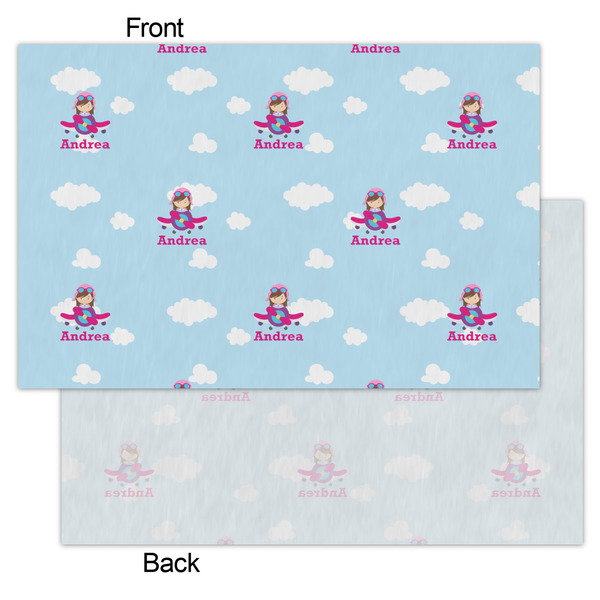 Airplane & Girl Pilot Tissue Paper - Heavyweight - Small - Front & Back