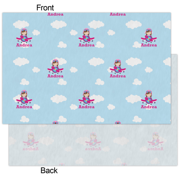Airplane & Girl Pilot Tissue Paper - Heavyweight - XL - Front & Back