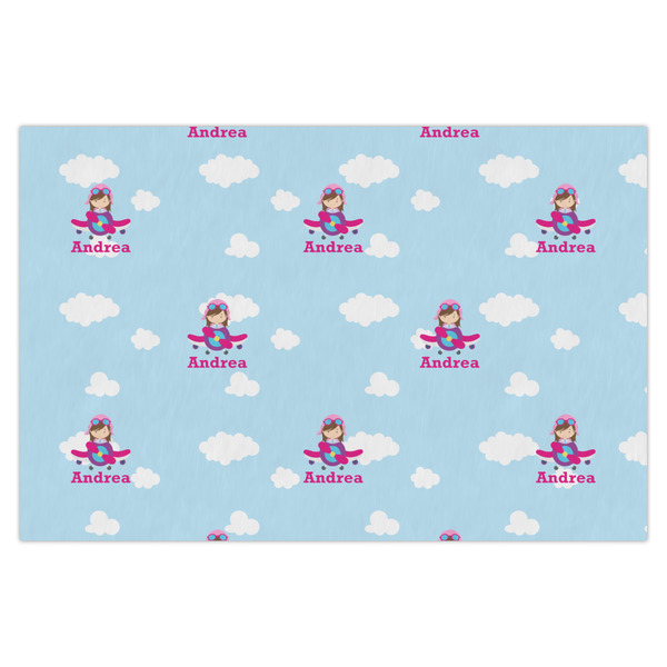 Custom Airplane & Girl Pilot X-Large Tissue Papers Sheets - Heavyweight (Personalized)