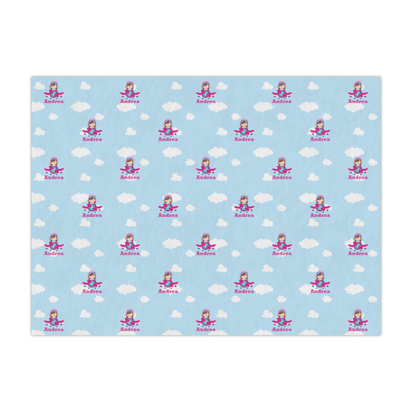 Custom Airplane & Girl Pilot Large Tissue Papers Sheets - Lightweight (Personalized)
