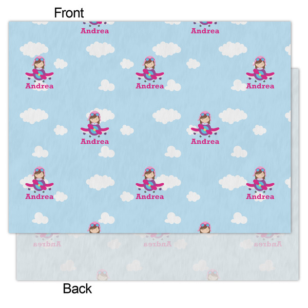 Airplane & Girl Pilot Tissue Paper - Lightweight - Medium - Front & Back