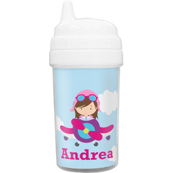 Airplane & Girl Pilot Sippy Cup (Personalized)