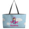 Airplane & Girl Pilot Tote w/Black Handles - Front View