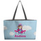 Airplane & Girl Pilot Beach Totes Bag - w/ Black Handles (Personalized)