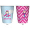 Airplane & Girl Pilot Trash Can White - Front and Back - Apvl