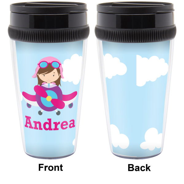 Airplane & Girl Pilot Travel Mug Approval (Personalized)