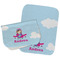 Airplane & Girl Pilot Two Rectangle Burp Cloths - Open & Folded
