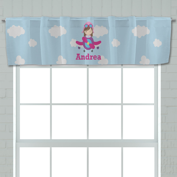 Airplane & Girl Pilot Valance - Closeup on window