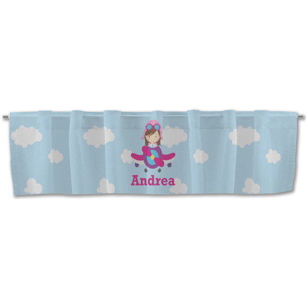 Airplane & Girl Pilot Valance - Front