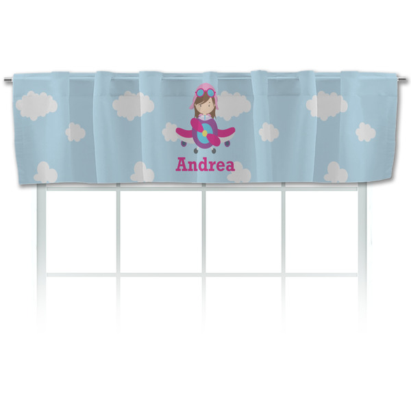 Custom Airplane & Girl Pilot Valance (Personalized)