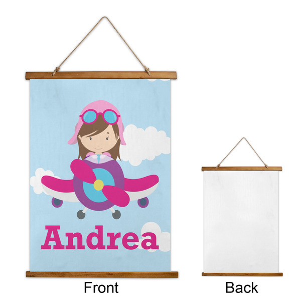 Airplane & Girl Pilot Wall Hanging Tapestry - Portrait - APPROVAL