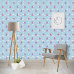 Airplane & Girl Pilot Wallpaper & Surface Covering (Water Activated - Removable)
