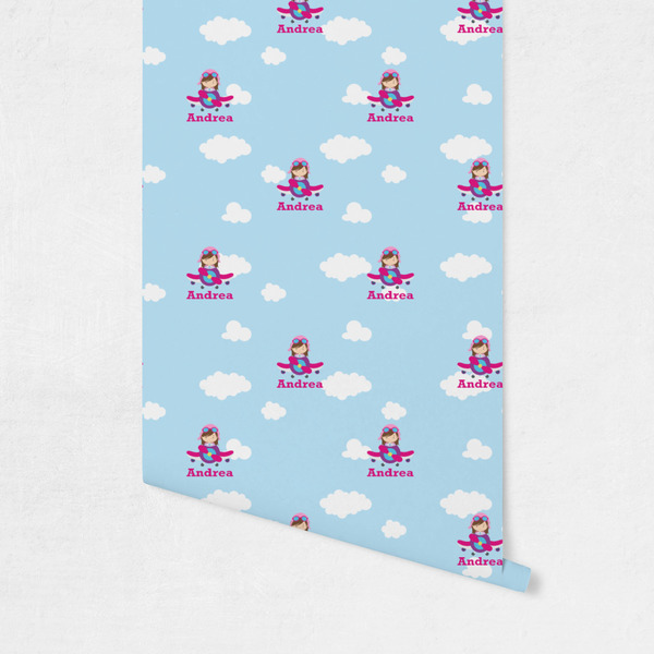 Airplane & Girl Pilot Wallpaper on Wall