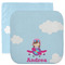 Airplane & Girl Pilot Washcloth / Face Towels