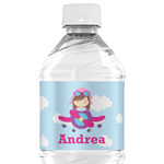 Airplane & Girl Pilot Water Bottle Labels - Custom Sized (Personalized)