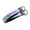 Airplane & Girl Pilot Webbing Keychain FOBs - Size Comparison