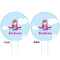Airplane & Girl Pilot White Plastic 6" Food Pick - Round - Double Sided - Front & Back
