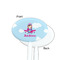 Airplane & Girl Pilot White Plastic 7" Stir Stick - Single Sided - Oval - Front & Back