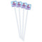 Airplane & Girl Pilot White Plastic Stir Stick - Double Sided - Square - Front
