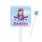 Airplane & Girl Pilot Square Plastic Stir Sticks (Personalized)