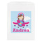 Airplane & Girl Pilot White Treat Bag - Front View