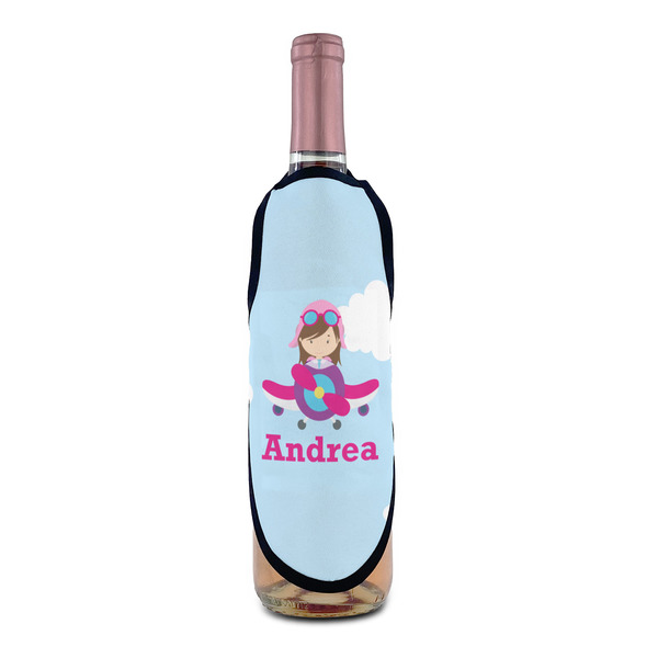 Airplane & Girl Pilot Wine Bottle Apron - IN CONTEXT
