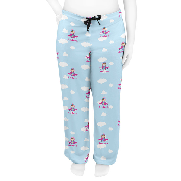 Airplane & Girl Pilot Women's Pj on model - Front