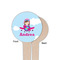 Airplane & Girl Pilot Wooden 4" Food Pick - Round - Single Sided - Front & Back