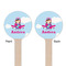 Airplane & Girl Pilot Wooden 6" Stir Stick - Round - Double Sided - Front & Back